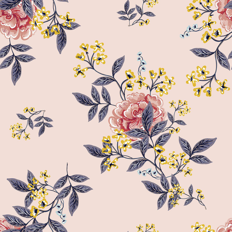 Henden Peel & Stick Floral Tile, 48" L x 24" W