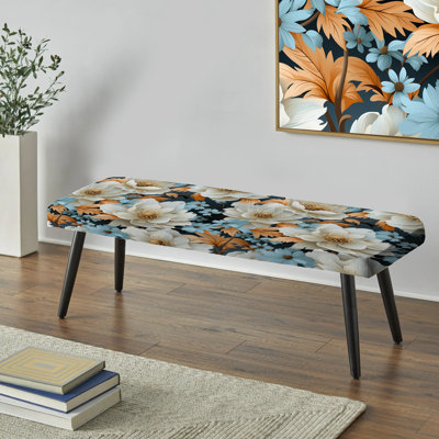 Banc rembourré floral noir Truong