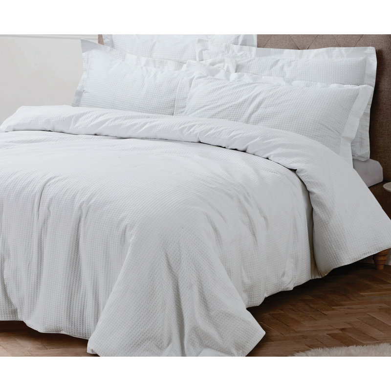 Estherlene Satin Solid Colour Duvet Cover Set with Pillowcases Included, Single Duvet Cover + 1 Oxford Pillowcase, White