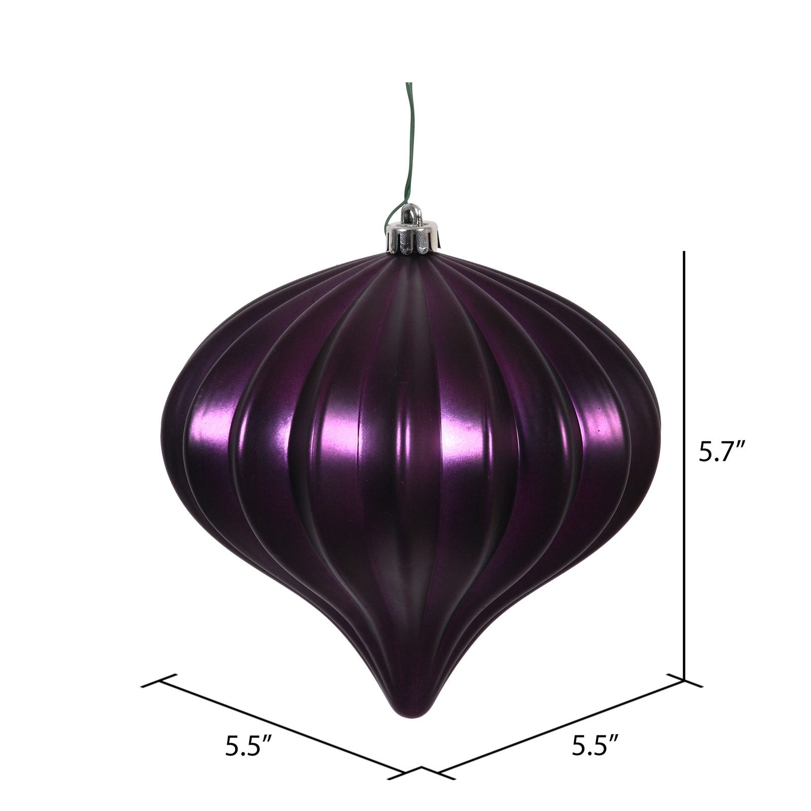 5.7" Onion Christmas Ornament UV, Plum