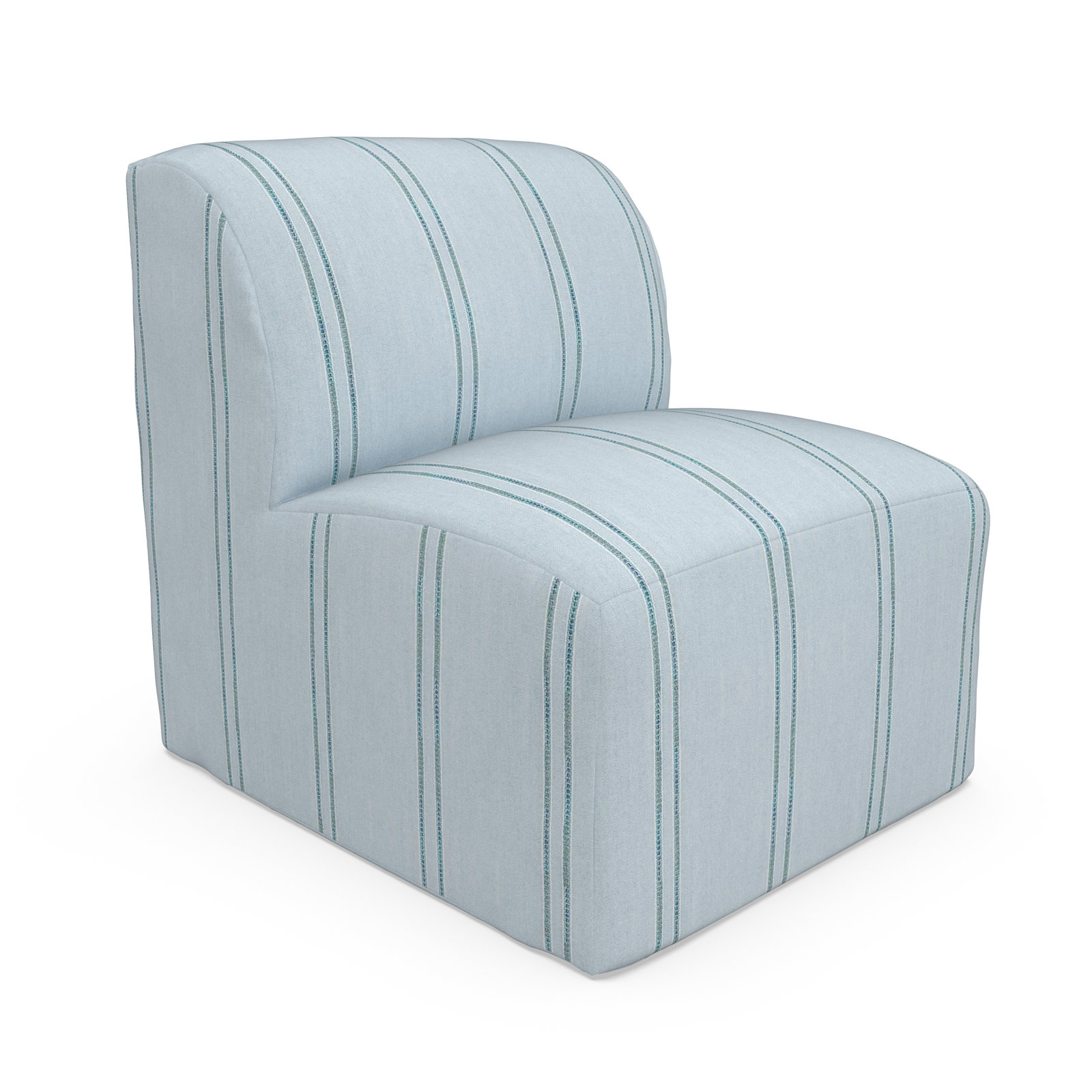 Eliana Outdoor Armless Lounge Chair with Sunbrella Cushions, Wayward Sky