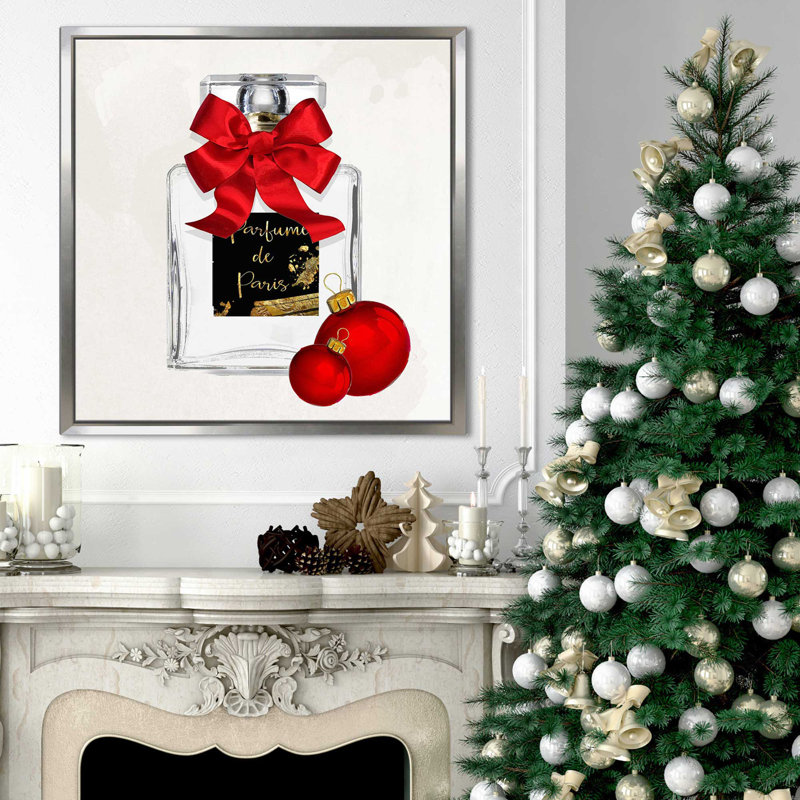 «Holiday Perfume 3 (Square)» par By Jodi - impression, Cadre flottant argent, H 21,5 po x l 21,5 po x P 2 po