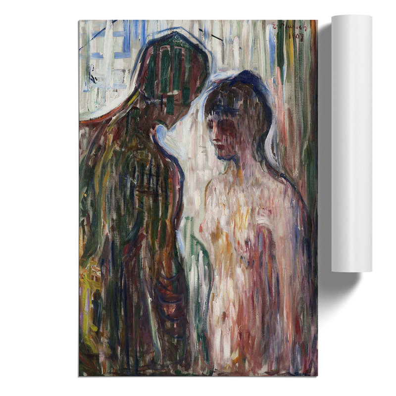 Nude Man And Woman by Edvard Munch - No Frame Painting, 42cm H x 30cm W x 0.1cm D