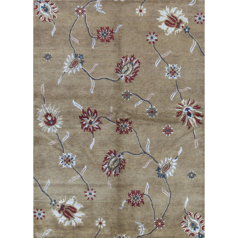 Tapis doré de haute qualité noué à la main