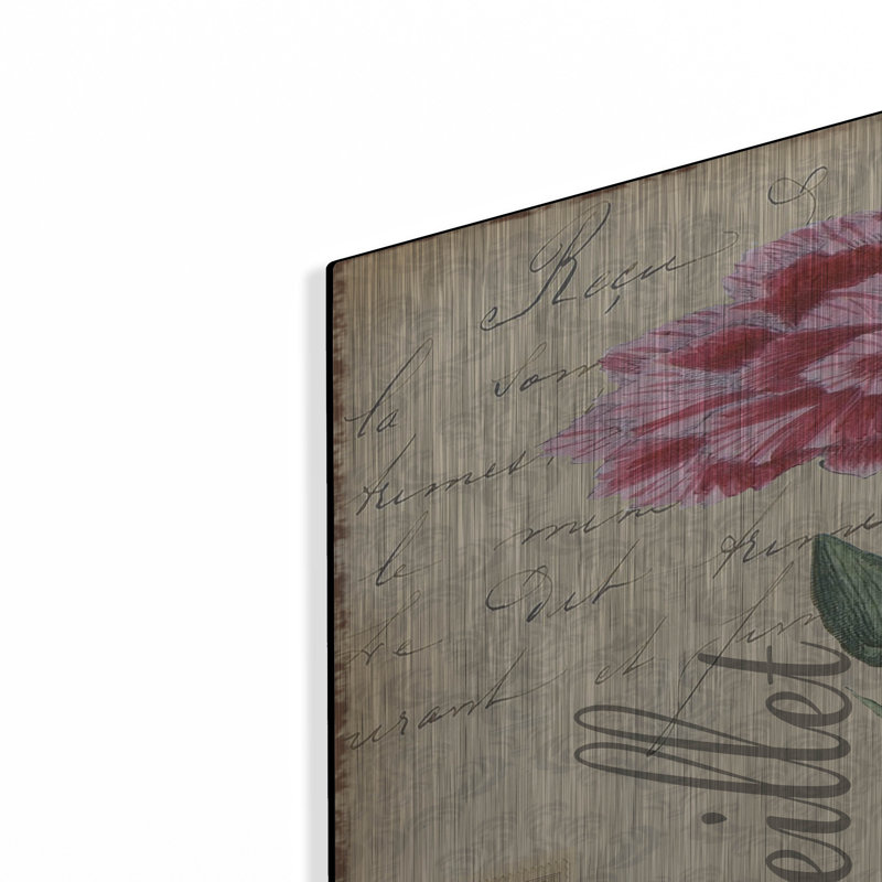  «Botanical Carnation Oeillet Damask» par Jean Plout, art mural en métal, 24 po x 36 po, 24 po x 36 po