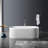 Solid Surface Freestanding Column Style Soaking Bathtub With Overflow And Drain