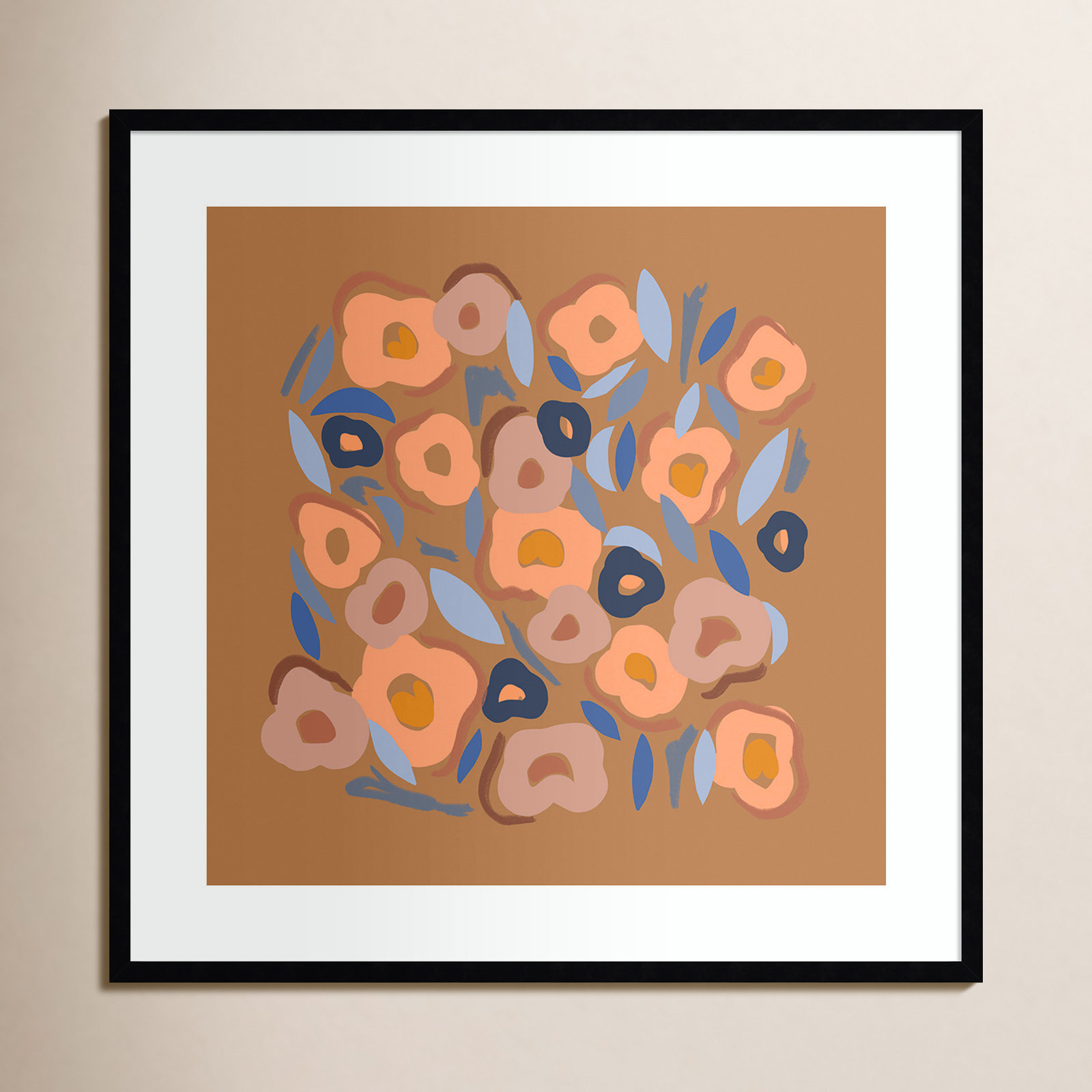 Salem Spring Warm Print, Black, 33" H x 33" W