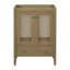 24" Bathroom Vanity Without Sink, Base Only, Rattan Cabinet With Doors And Drawer, Solid Frame And MDF Board, Natural