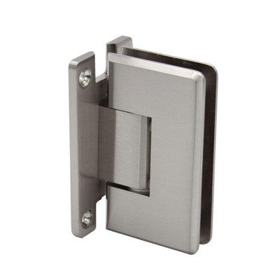 Charnière murale biseautée FHC CLNF5BN Carolina, laiton et acier inoxydable, fermeture positive de 5 degrés, plaque arrière complète, finition nickel brossé