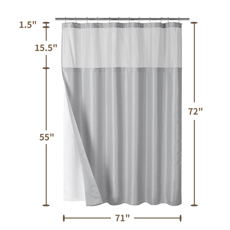 Rideau de douche Hulett, Gris argenté