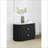 Modern Black Fabric Nightstand with Faux Marble Top &amp; 2 Drawers-1134119483