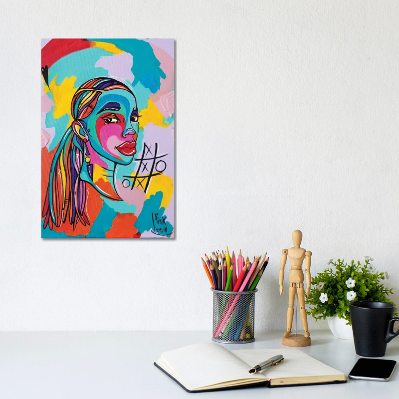 Houston par Pinklomein - peinture sur toile tendue, H 12 po x l 8 po x P 0,75 po