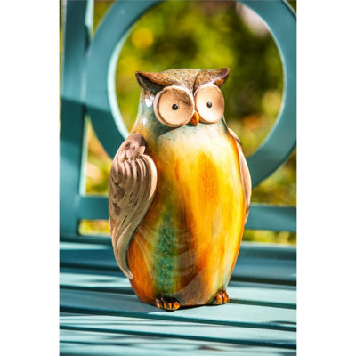 Statue de terre cuite hibou