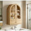 Armoire murale arquée 23,6 po avec portes en verre et rangement inférieur, armoire de salle de bain murale avec tablettes réglables, armoire à pharmacie moderne-1894008257