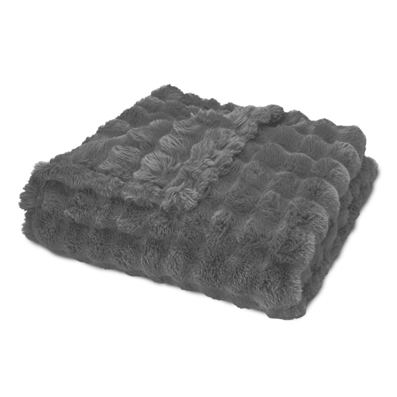 Jeté en fausse fourrure ultra fine 50 x 70 pouces Lava Smoke