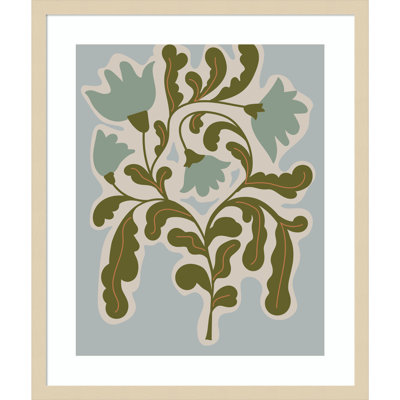 Expressive Abstract House Plant Blue Print