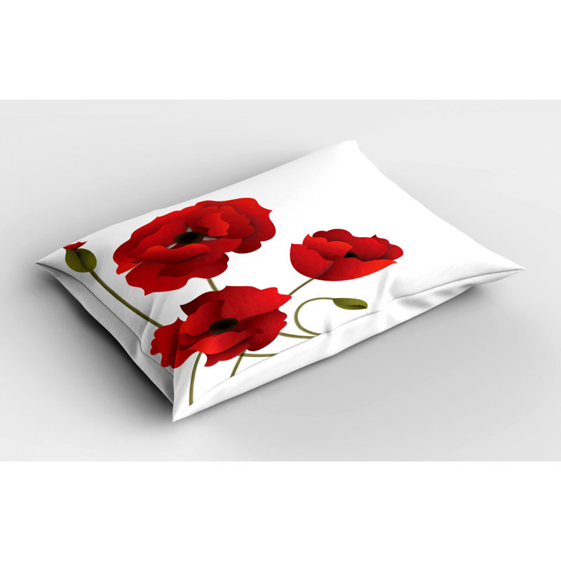 Flowers Polyester Floral Sham Set, King