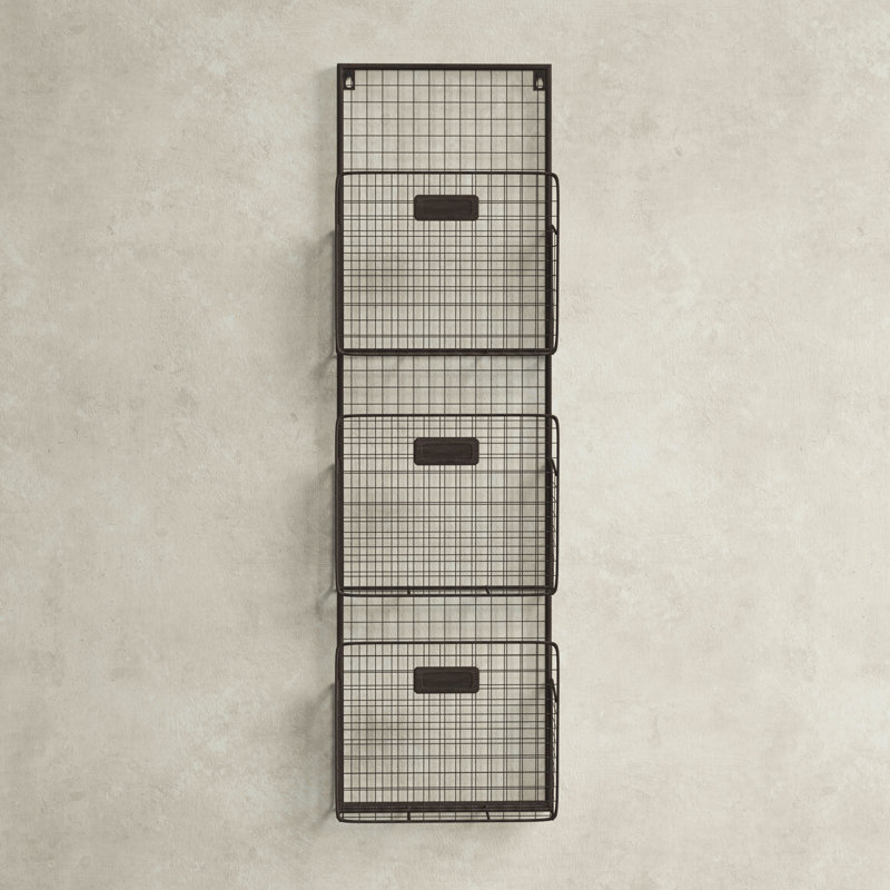 Kieran Metal Wall Organizer with Wall Baskets