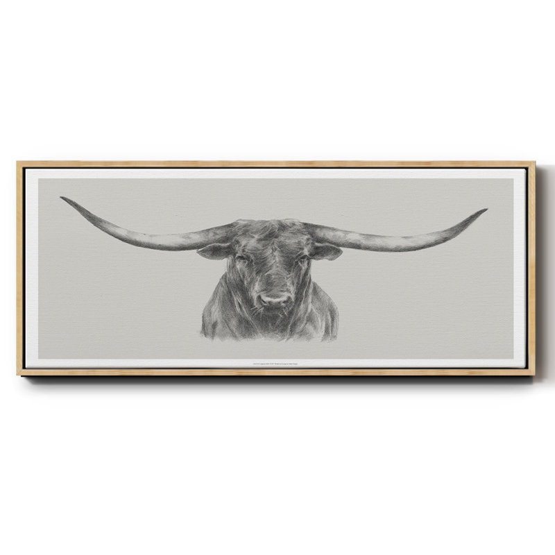 Longhorn Bull- Framed Canvas