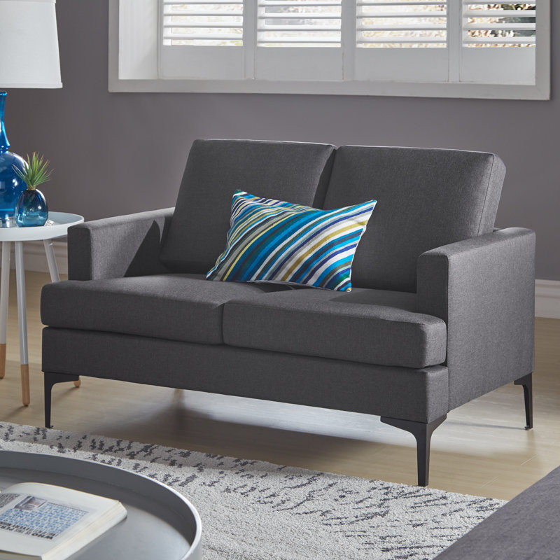 Eisenberg 48.75'' Upholstered Loveseat, Dark Gray