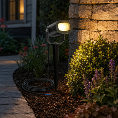 8-Pack 12W Low-Voltage Outdoor Landscape Spotlights with Connectors, 2700K Warm White LED Output and IP65 Waterproof Design for Garden, Yard and Trees