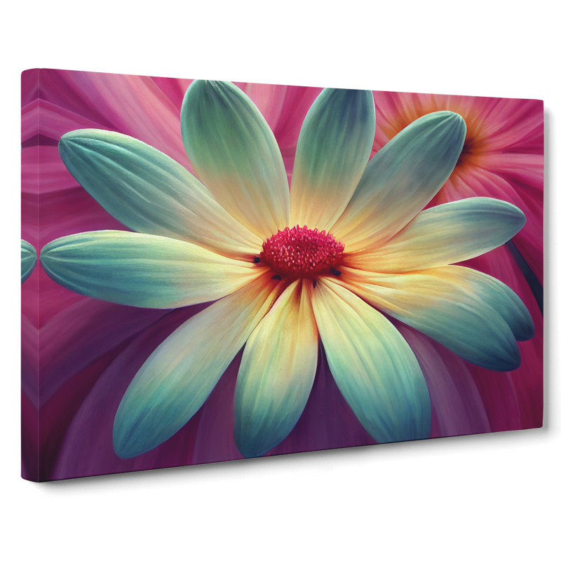 Lively Daisy Flower - Wrapped Canvas, 35cm H x 50cm W x 3cm D