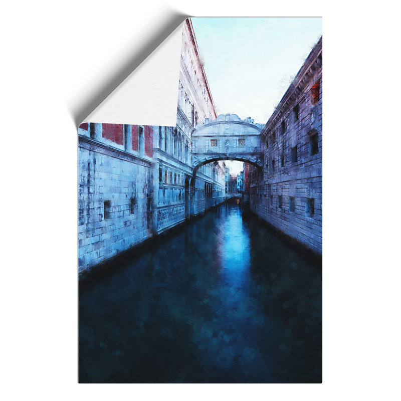 Bridge of Sighs in Venice Italy Painting - Frameless Print, 42cm H x 30cm W x 0.1cm D