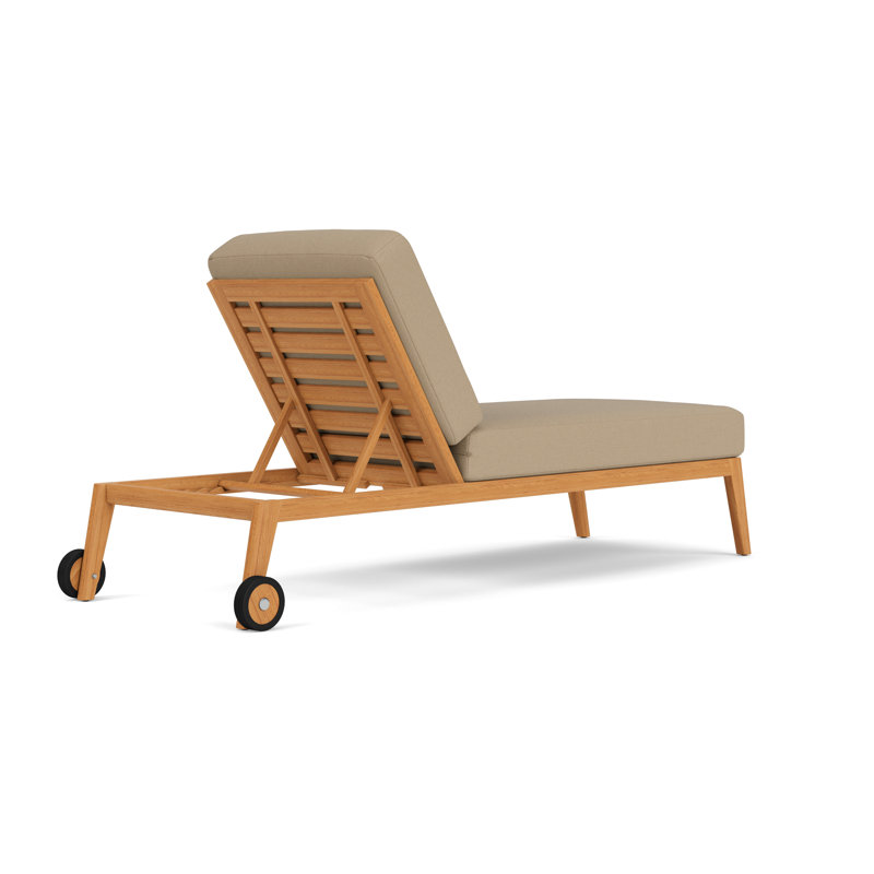 Alpine Outdoor Teak Chaise Lounge, Fife Sahara