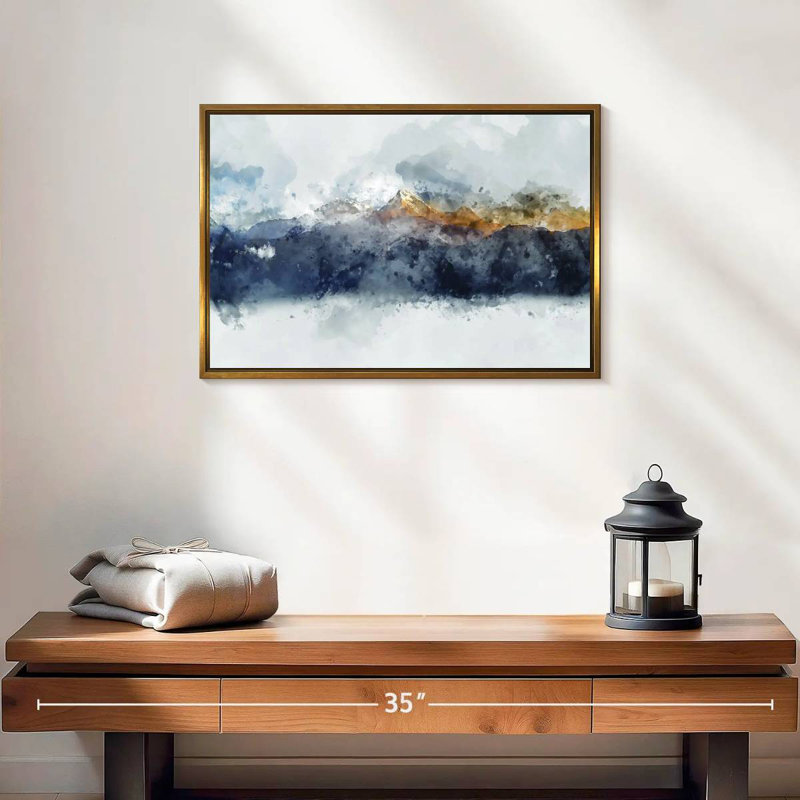 Bolan Mountain Range, 19" X 13", Floating Frame Gold