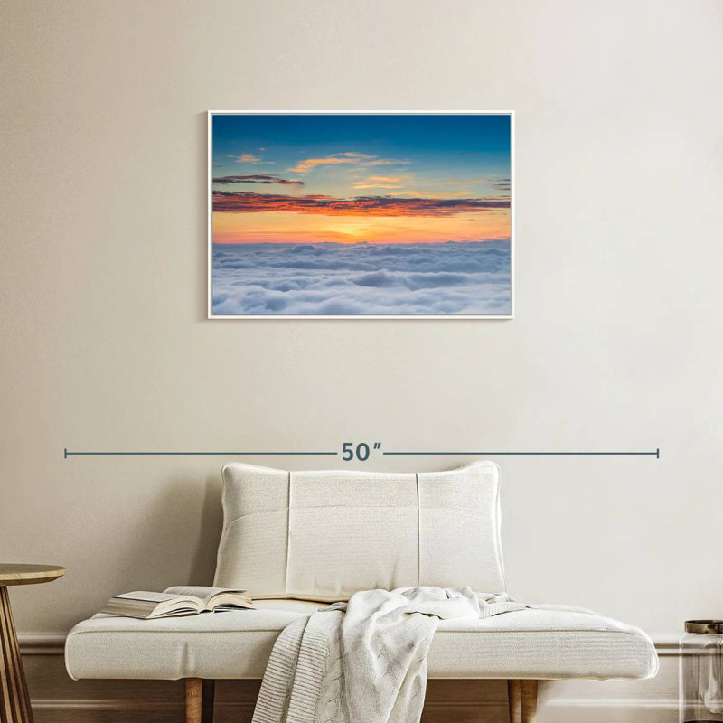 Sunscape Cloudscape, Cadre flottant blanc, 31 po x 21 po