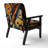 Multicolor Geometric Orange Shapes III - Upholstered Contemporary Arm Chair, Geometric Abstract Accent Chair