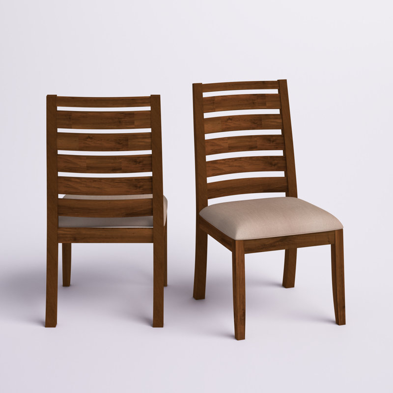 Chaise d'appoint rembourrée Trevion, Beige, Acajou