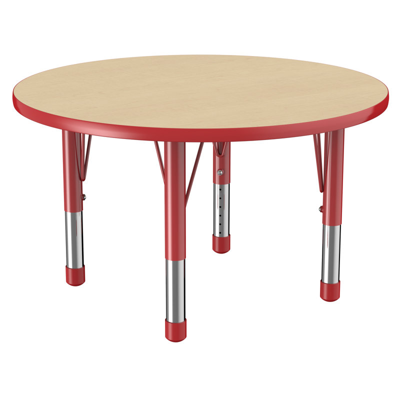 Table ronde à hauteur réglable, H 24 po x L 60 po x l 60 po, Érable / sable, Épais