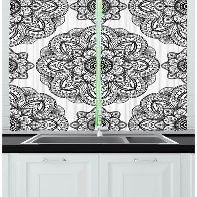 Floral Pointed Kitchen Curtain