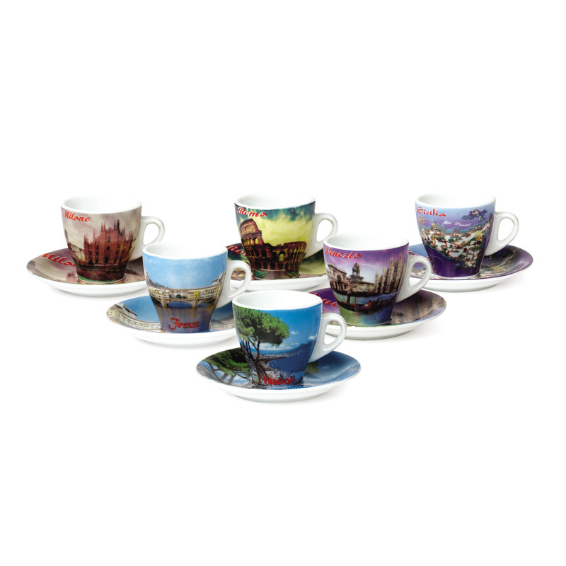 Tasse à expresso en porcelaine avec les villes italiennes Lorren Home Trends