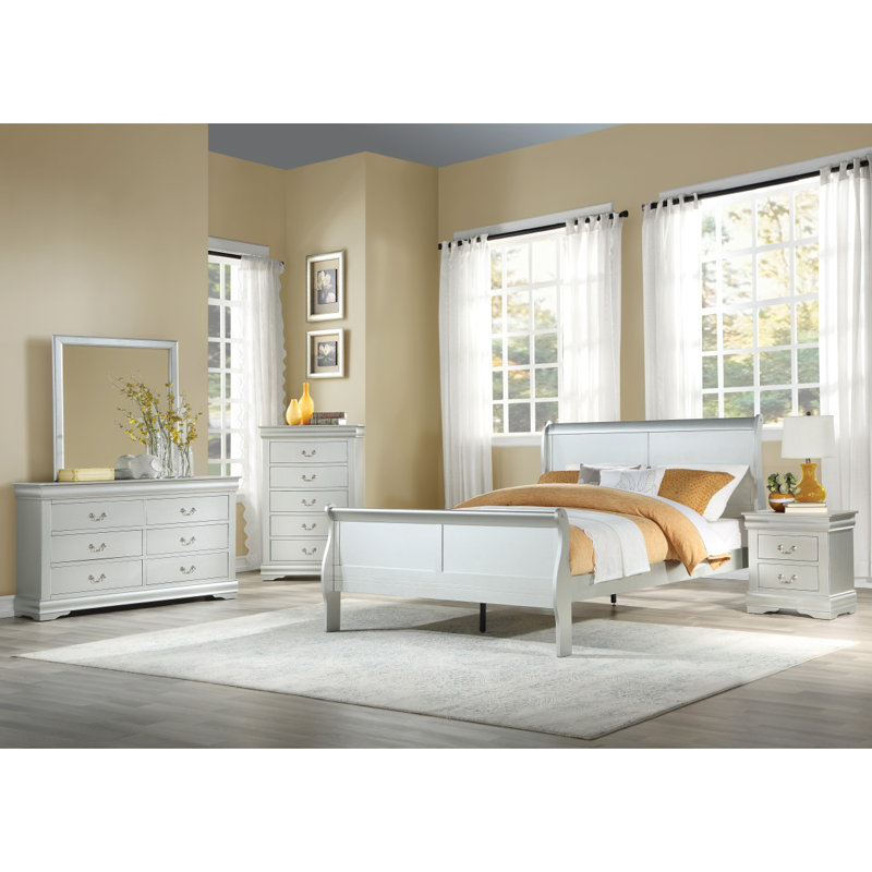 Bed Frame With Headboard, Gray