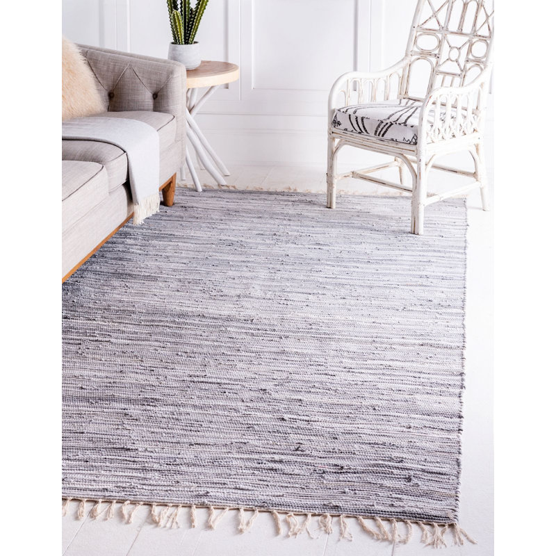 Gwin Cotton Abstract Indoor Rug, Rectangle 4' x 6'
