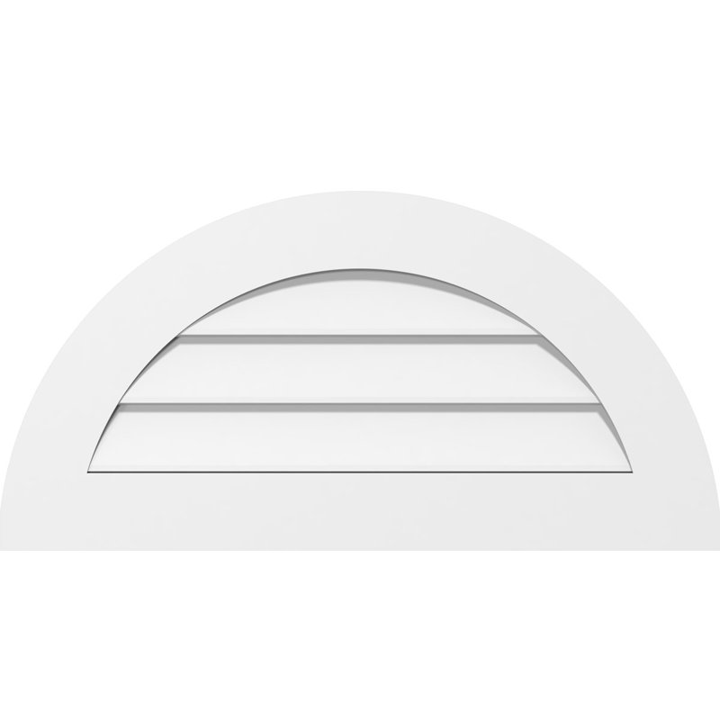 Fixation semi-ronde en surface: non fonctionnel, évent à pignon standard en PVC, H 36 po x l 18 po