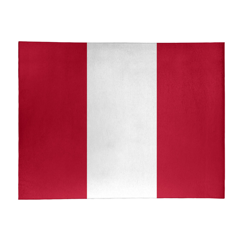 Tapis rouge/blanc rayé Los Angeles, Rectangle 8 pi x 10 pi