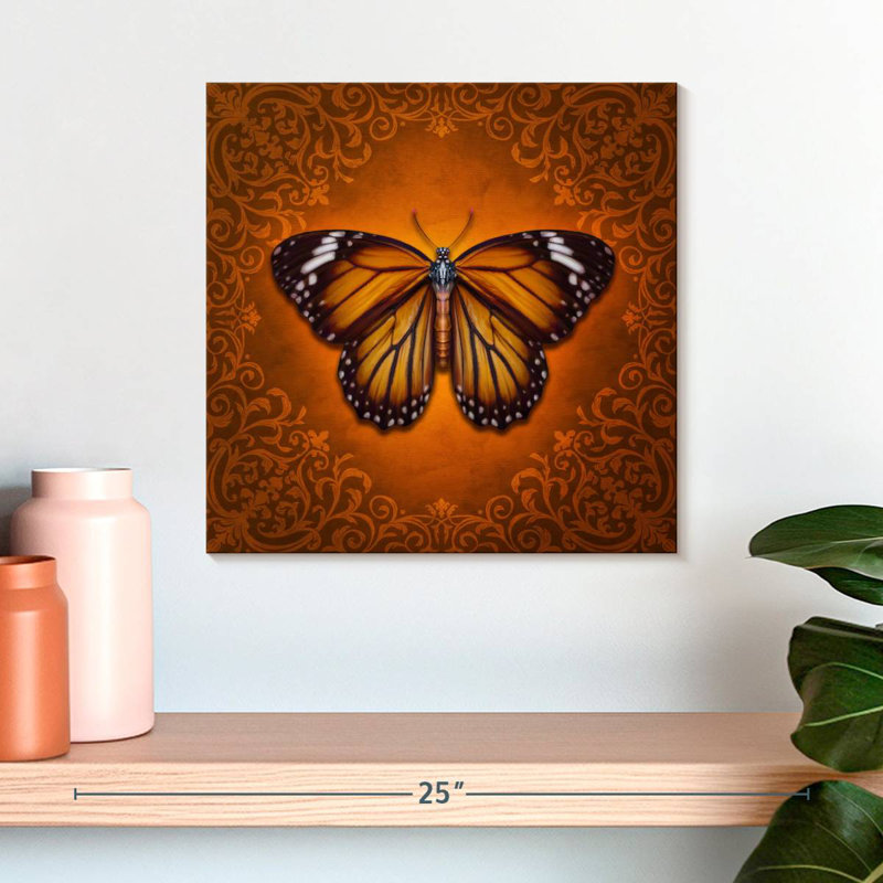 Ornate Monarch Butterfly, 16" H x 16" W