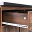 Îlot de cuisine mobile avec grande étagère, poubelle, abattant, porte-épices, porte-serviettes, îlot classique brun noyer, compartiment multifonctionnel