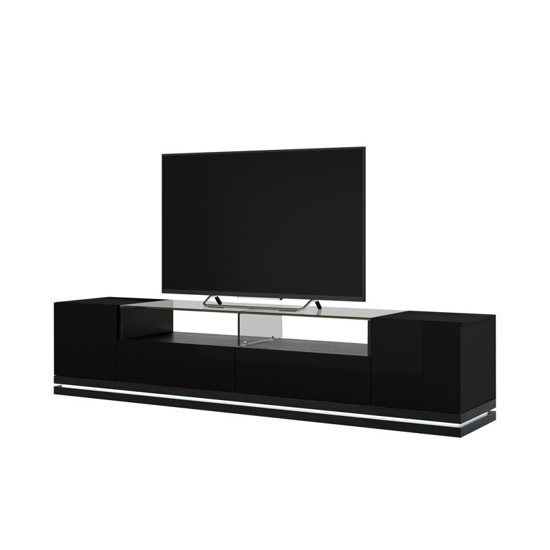 Graidy TV Stand for TVs up to 70", Black Gloss / Black Matte