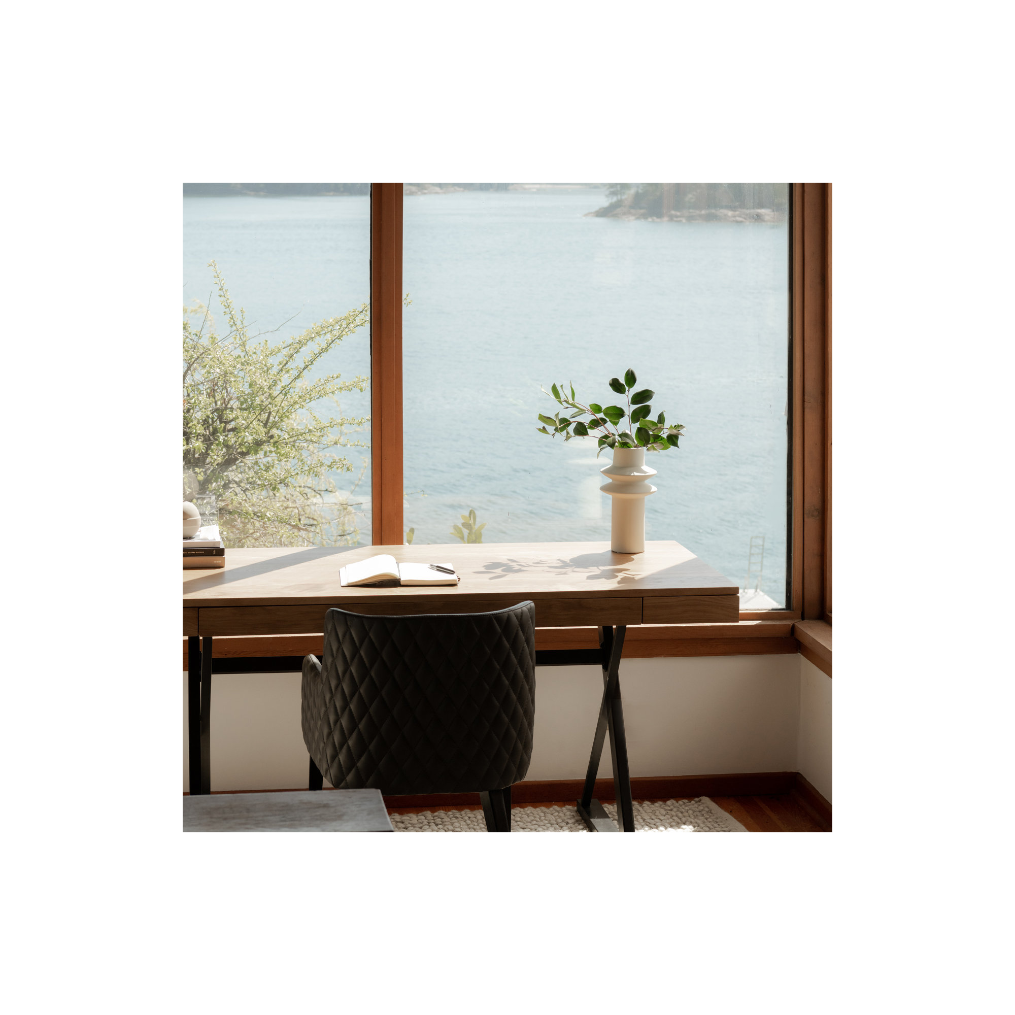 Trey Handmade Stoneware Table Vase, 12" H x 6" W x 6" D