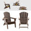 Fauteuil de loisir pliable en PEHD Adirondack - grand espace, adapté à tous les temps, supportant plusieurs types de tasses, nécessitant peu d'entretien, pesant 400 livres, CAFÉ 2 pièces-126662673