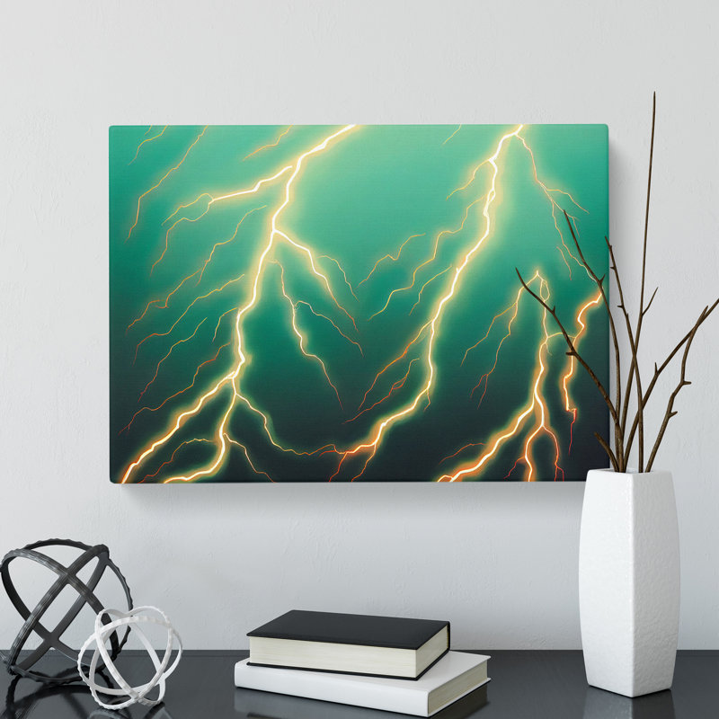 Ideal Lightning Bolt - Wrapped Canvas, 35cm H x 50cm W x 3cm D