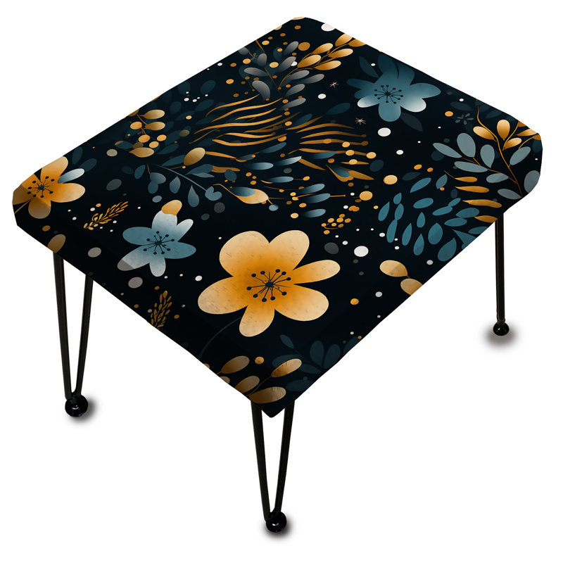 Fleurs bleues mystiques mystiques - Repose-pieds rectangulaire floral