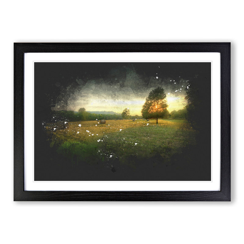 Countryside View - Picture Frame Painting, Black, 48cm H x 65cm W x 2cm D