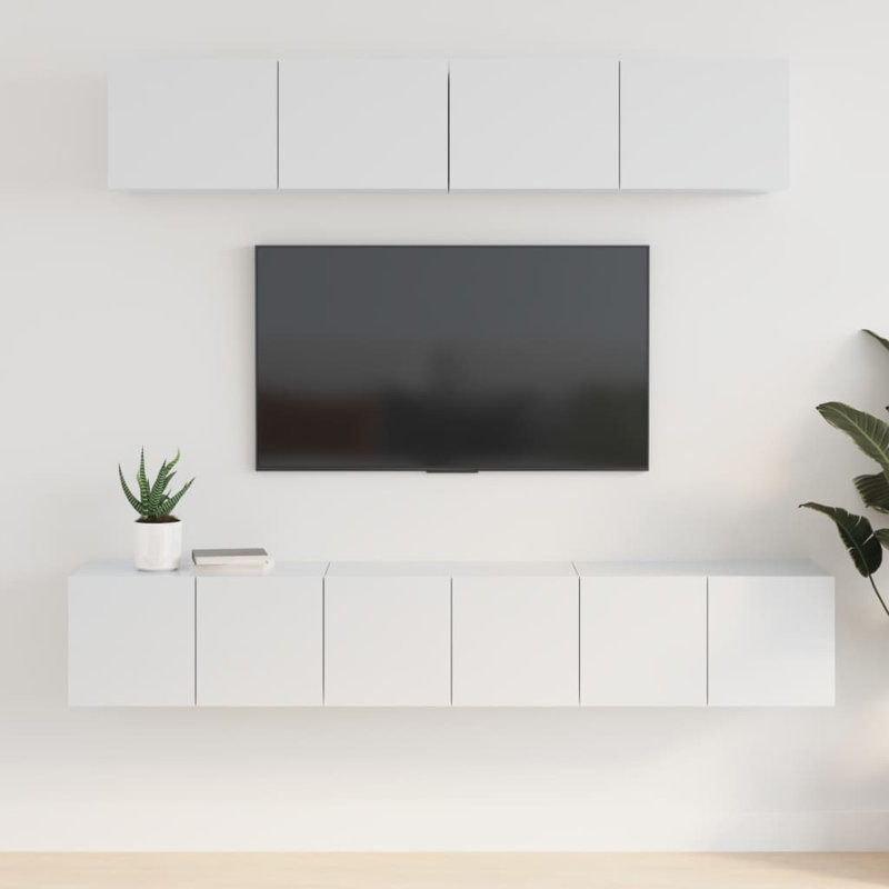 Leyani Unfinished Floating TV Stand for TVs up to 78", White