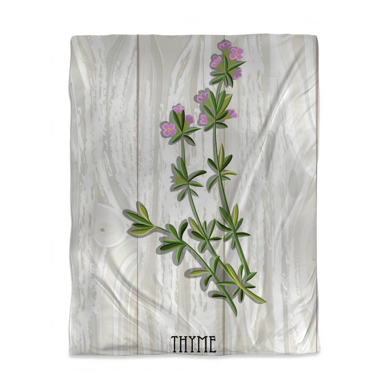 Gray Kitchen Duvet Cover - Thyme on Wood for Home Decor