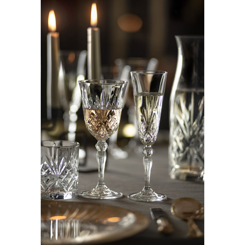 Elegant Clear Crystal Goblet Set of 6, 7 oz.